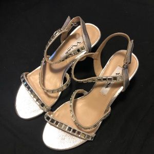 Nina Silver Metallic Wedge Pumps